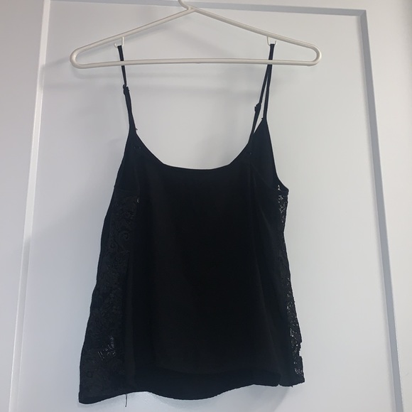 Black Cami Aritzia Tank with lace slides - Picture 5 of 6